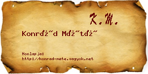 Konrád Máté névjegykártya